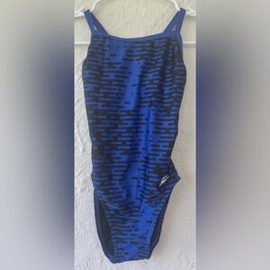 Speedo Women’s Blue/Black One piece Swimsuit Modern Matrix Flyback; Size 28